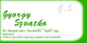 gyorgy szvatko business card